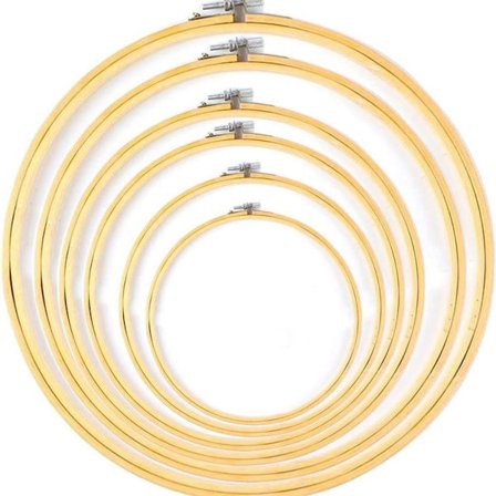 6 kappaleen pyöreä kirjontakehyssetti, ristipistokangas kirjontakehys bambu renkaat KLB