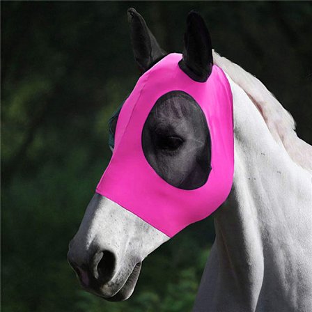 Anti-Fly Mesh Equine Mask Horse Mask Horse Fly Mask med täckt Svart