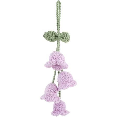 Hängande Bilbackspegel Ornament Handvirkad Stickad Söt Liten Tillbehör (Lila)