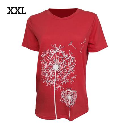 Dam T-shirt Print Rundhalsad Kortärmad Lös Topp,