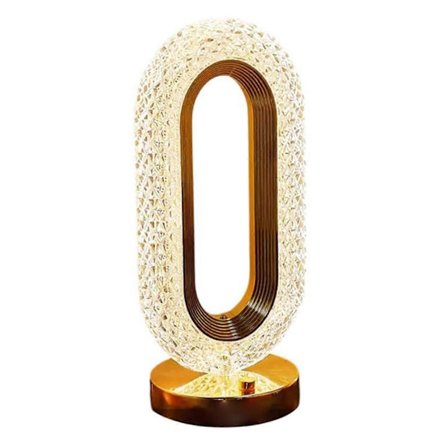 Oval Krystal Stand Bordlampe, LED Touch Natlampe, Lille Natbordslampe, Dæmpbar Glaslampe, Murano Æstetisk Lampe