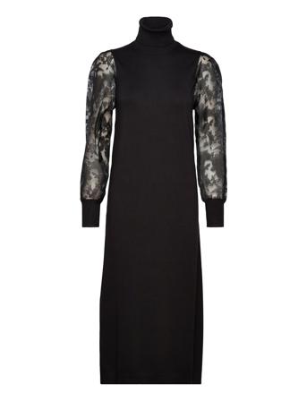 Anniemw Knit Dress Knelang Kjole Svart My Essential Wardrobe