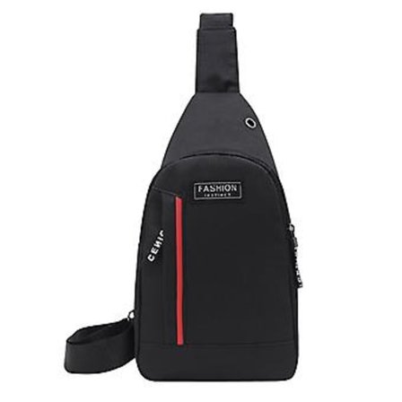 Miesten muodikkaat monitoiminen olkalaukku, olkahihna, matkakäyttöön sopiva sling-laukku (musta)