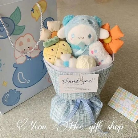 Varmt Sanrio Kuromi Plys Blomst Bouquet Tegneserie Hellokitty Cinnamoroll Fyldt Plys Legetøj Kawaii Dekoration Dukke Pige Valentinsgave