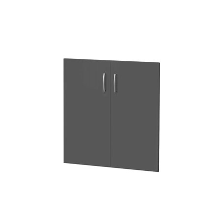 Cabinet doors FLEXUS, 2 shelf height, H 810 mm, grey