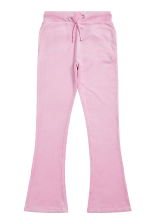 Juicy Couture Velour Diamante Boot Cut Jogger Byxor Dam Rosa 152/158