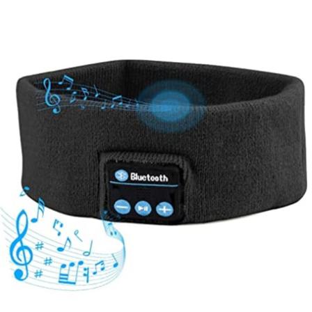 Sleep Headphones - Bluetooth Headband Headphones & Microphone 2pcs Black