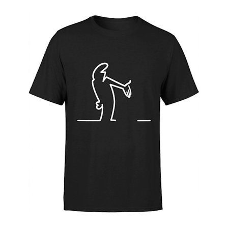 Morsom Balum Balum La Linea Meme T-skjorte for menn - Minimalistisk hvit strekkunstgrafikk, avslappet passform, fritidsklær, Bla-SCBMX245