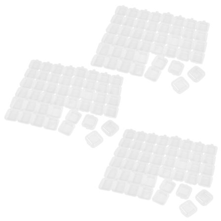 72 stk Små Klare Plastperle Oppbevaringsbokser med Hengslet Lopp for Oppbevaring av Små Ting C