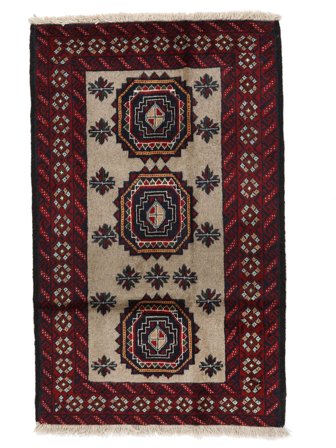 Handgeknüpft Belutsch 83X134 Persischer Wollteppich Schwarz/Braun Klein