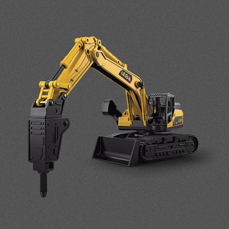 Leksaksbil Pojke Stor Byggfordon Grävmaskin Bulldozer Gripare Markborr Modell(Stil 4)