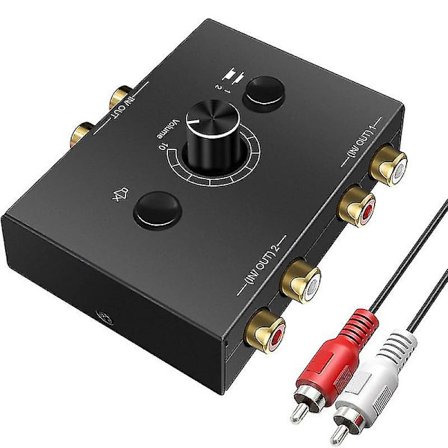 R/l Stereo Audio Toveisbryter Toveis, 2 Innganger 1 Utgang, R/l Stereo Audio Bryter Splitter 2x1/1x2