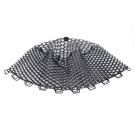 Udskiftning af gummi fiskenet, transparent sort, sammenklappeligt landingsnet til ferskvand og saltvand, 40 cm dybde