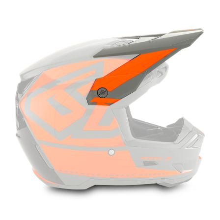 Crosshelmschirm 6D ATR-3 Hex Glänzendes Neon-Orange Einheitsgröße