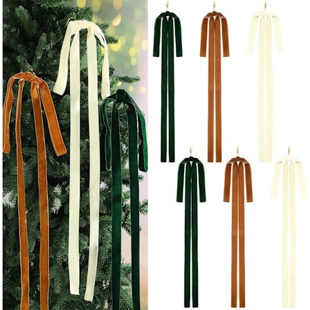 Pieces Julroset i Fløjl 60x40 cm Rustik Stor Juletræsdekoration Kransrosetter Vintage Stor Rosette til Udendørs Brug (Klassisk