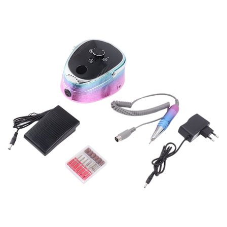 Elektrisk Nagelborrmaskin 35000 RPM Uppladdningsbar 2000mAh med 6 Borr EU-kontakt 100-240V