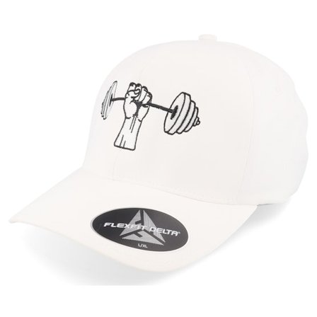 Berzerk - Branco flexfit Boné - Dumbbell Fist Gym Delta White Flexfit @ Hatstore