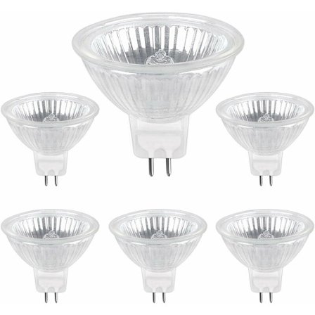 Halogenpære GU5.3 35W 12V, 400lm Varmhvit 2700K Dimbar, MR16 Halogen Spotpære, 6-pakning