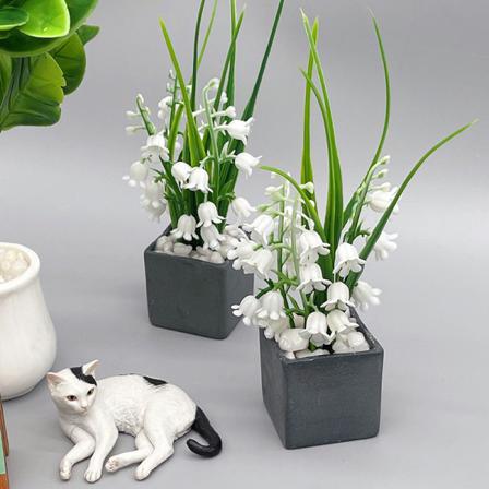 1:12 Dollhouse Flower Bell Orchid Potted Green Heminredning