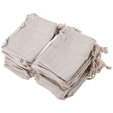 50 st. Bomulls- och Linnepåsar med dragsko 9x12cm
