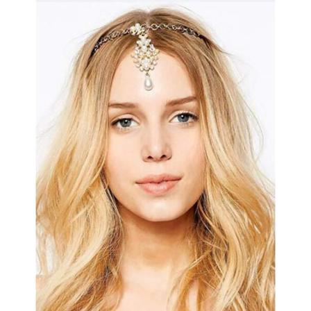 2024,morsiamen pääketju Bohemian Crystal Pearl Korvakorut Naisten Otsa Ketju Hiusnauhat Hiusklipsit