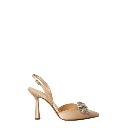 Aldo Castagna, Satin jewel sandal Beżowy, Kobieta, Rozmiar: 37 EU