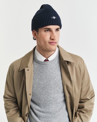 GANT - Logo-lue i bomullsblanding til herre marine