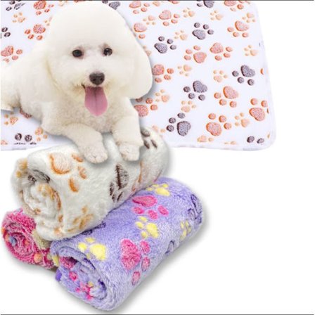 1 pakke 3 tæpper super bløde fluffy premium fleece kæledyr tæppe fortykket flannel tæppe til hund hvalp kat hjerte knogle pote, L 104*76cm