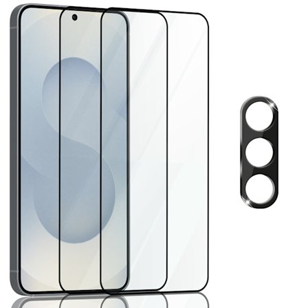 2-Pack Samsung S25 FE Skærmbeskyttelse & 1-Pack linsebeskyttelse - Hærdet Glas 9H - Super kvalitet 3D
