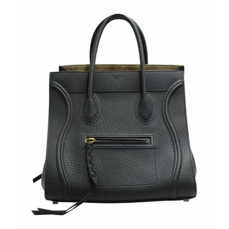 Celine Vintage, Pre-owned Cèline Navy Blue Grained Leather Tote Bag Blauw, Dames, Maat:ONE Size,suede