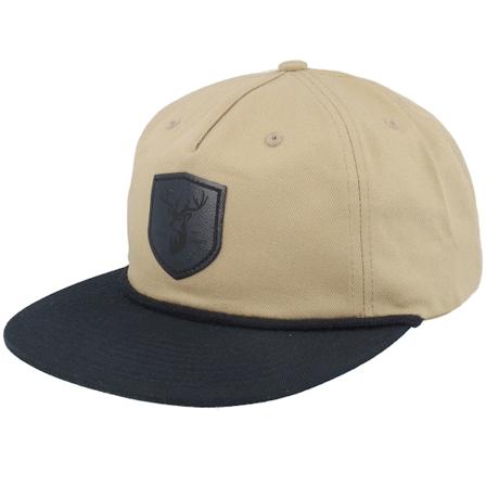 Wild Spirit - Beige snapback Caps - Black Deer Shield Patch Khaki/Black Rope Snapback @ Hatstore
