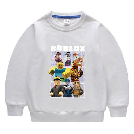 Roblox Crew Neck Bomull Sweatshirt - Vit