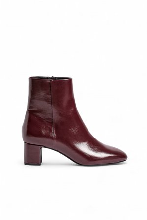 NA-KD Knöchelhohe Stiefel mit runder Spitze - Stiefel - Burgundy - EU 38