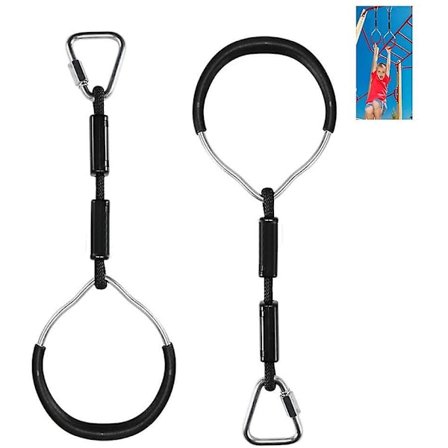 Barnegymnastikk Ring Aerial Boom Pull-Up Fargerik Bakgård Utendørs Hindringsløype Ninja Line Kit (Svart)