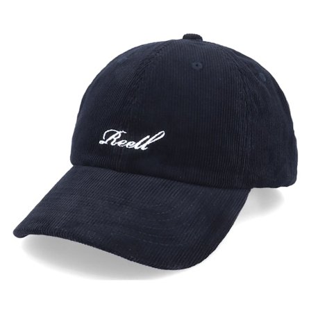 Reell - Single Script Cap Black Cord Dad Cap Unconstructed Black Cap - @ Hatstore