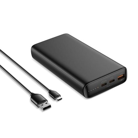 VEGER Powerbank 20000 mAh 100W PD QC 3.0 5A T100 - Svart
