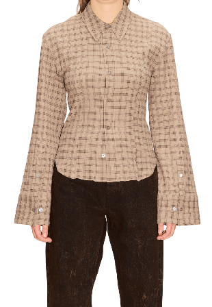Hope Shape shirt Beige Check Skjortor Dam 42