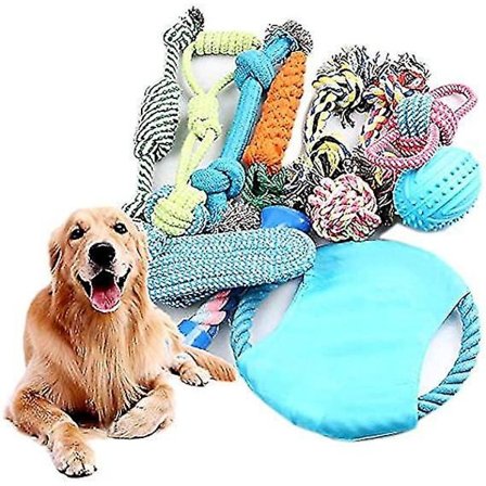 12 stk Hvalpe Hundefigur Tov Legetøj Tygge Tandpleje Naturlig Bomuld Legetøj