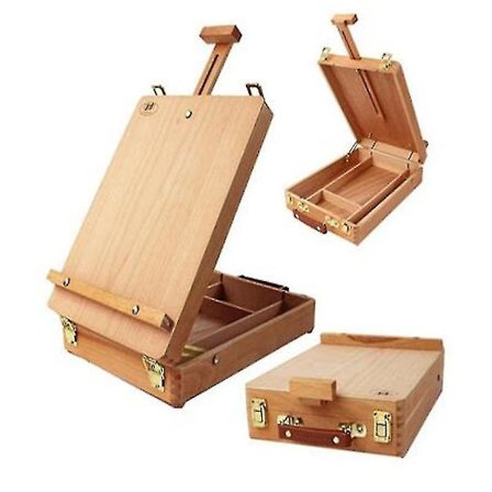 Bærbar Bokseasell i Bøk for Kunsttegning og Maling - Skisseboks i Tre