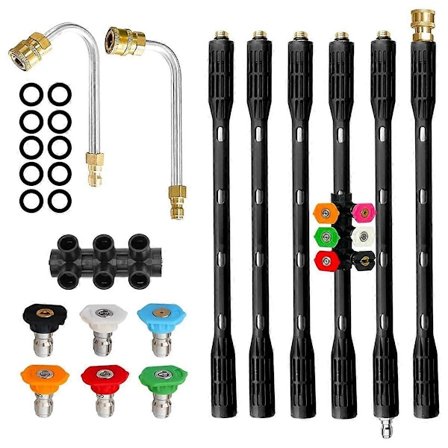 Päivitetty korkeapainepesurin jatkovarsi, ulkoseinän ja räystään puhdistustanko sähköpesuri