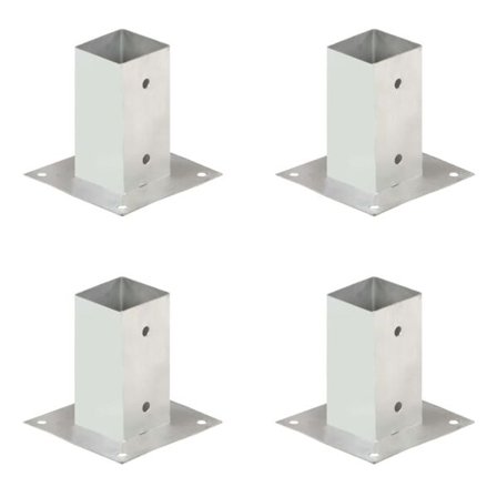 vidaXL Stolpfot 4 st galvaniserad metall 71 mm