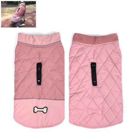 Vendbar Vanntett Vinterfrakk til Kjæledyr med Refleksstriper