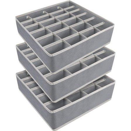 Set med 3 Underklädesorganisatörer, Lådor för strumpor, för garderob