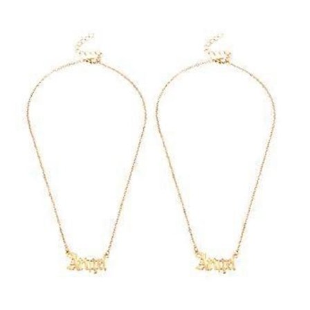 2 st Mode Halsband Kvinnor Trendiga Damhalsband Minimalistiskt Halsband Kvinnor Ängel Hänge Halsband Anpassade Namnhalsband