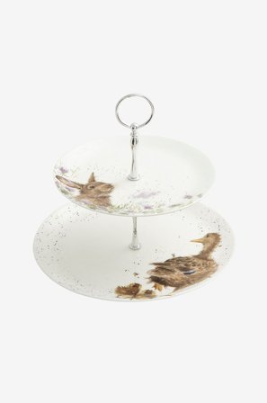 Royal Worcester - Kakefat i 2 etasjer Wrendale Design - Flerfarget - Serveringsfat - Fra Homeroom