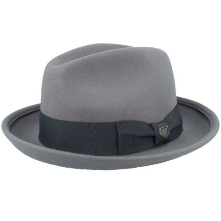 Brixton - Grå fedora Hatt - Horton Cb Packable Felt Grey/Charcoal Fedora @ Hatstore