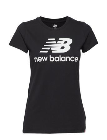 Nb Essentials Stacked Logo Tee T-shirt Top Sort New Balance