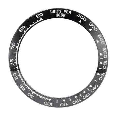 Klokke Keramisk Bezel Innlegg Beskyttende Tilbehør Erstatning Nummer Klokke Bezel Innlegg for Butikk Hvit Skrift Svart Bakgrunn