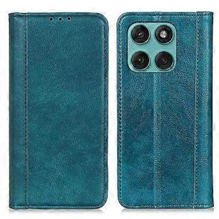 Motorola Edge 60 Fusion 5G -kotelo, jalustallinen, halkaistua nahkaa, litsi-kuvioitu lompakkokotelo