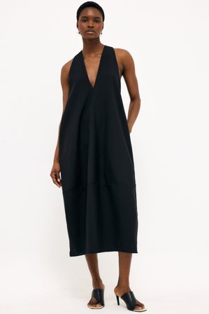 Handpicked x NA-KD - Midikjole i ullblanding - Selskapskjoler - Svart - EU 44